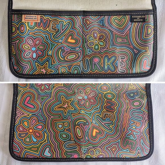 Vintage Y2K Dooney & Bourke Rainbow Graffiti Matching Set - Bag Wallet Checkbook - Picture 5 of 10